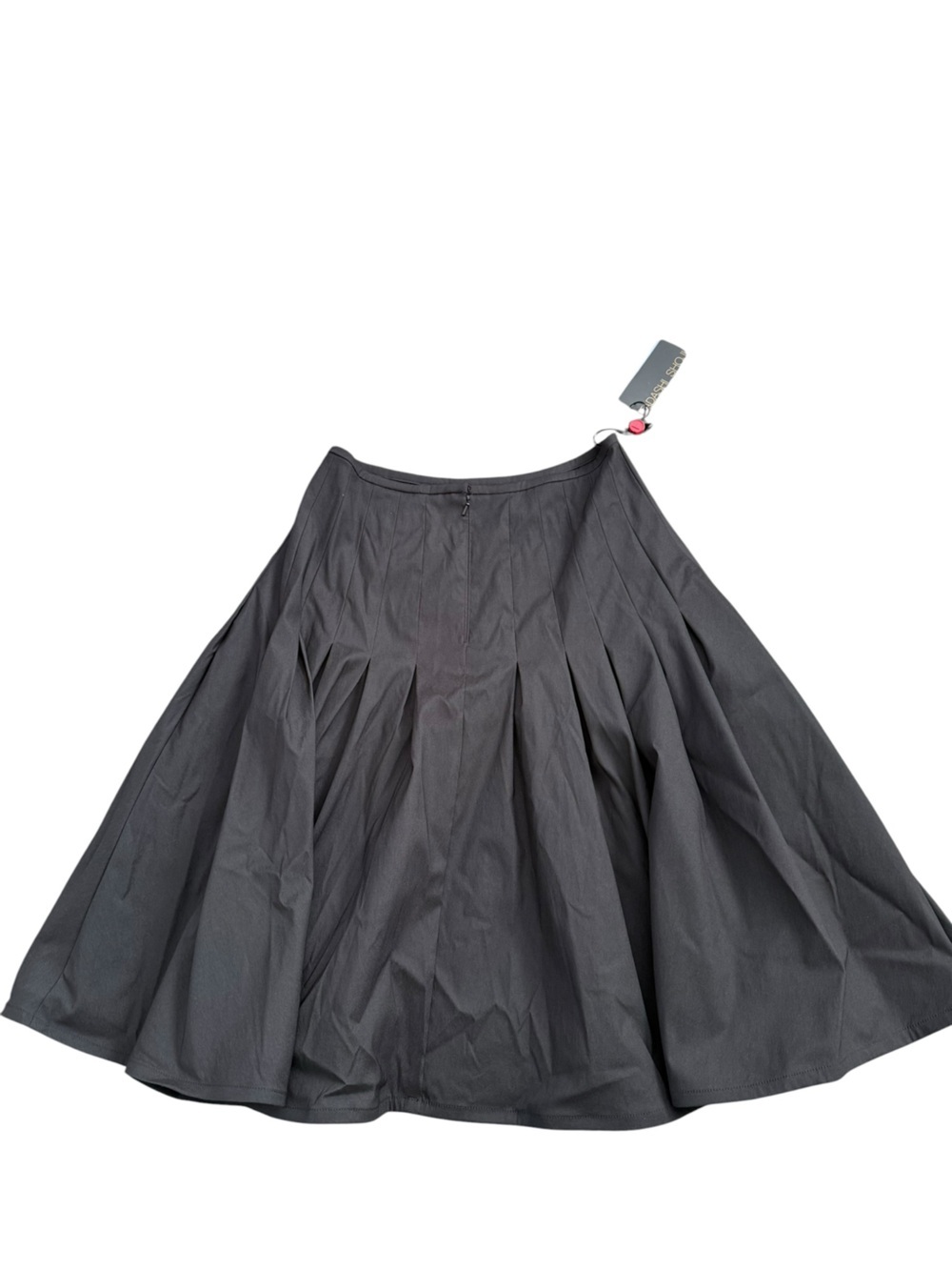 NWT Tadashi Shoji Black Pleated A-Line Stretchy Flair Skirt, Size 8 - Picture 2 of 11
